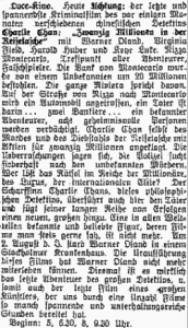 Alpenzeitung 1938-11-17 Charlie Chan in Monte Carlo