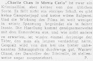 Wiener Kurier 1950-9-9 Charlie Chan in Monte Carlo